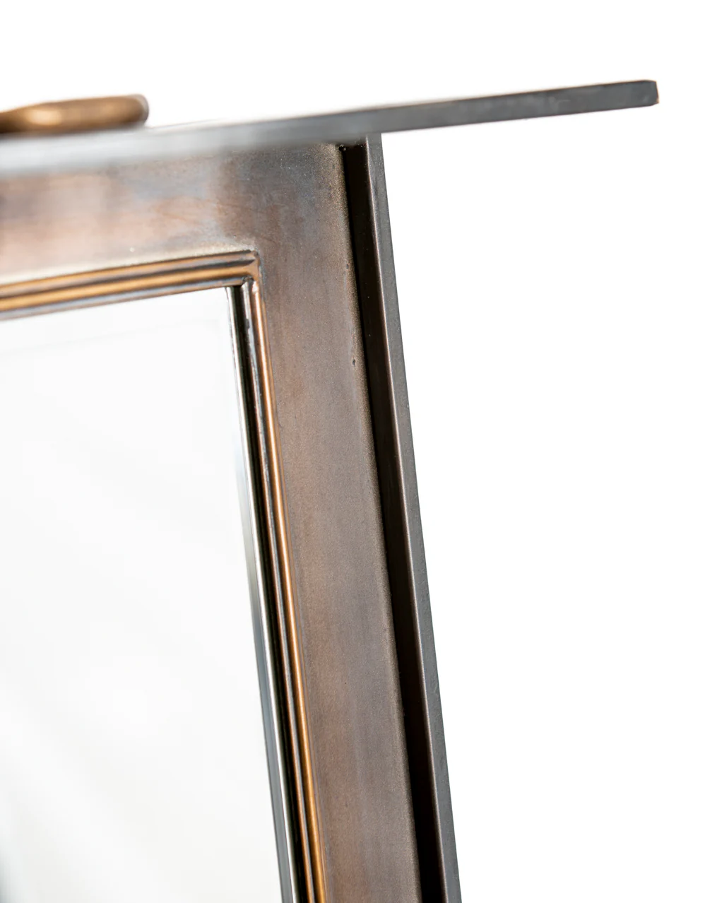 Black and Antique Gold "Orwell" Desk with Concealed Vanity Mirror - Image 3