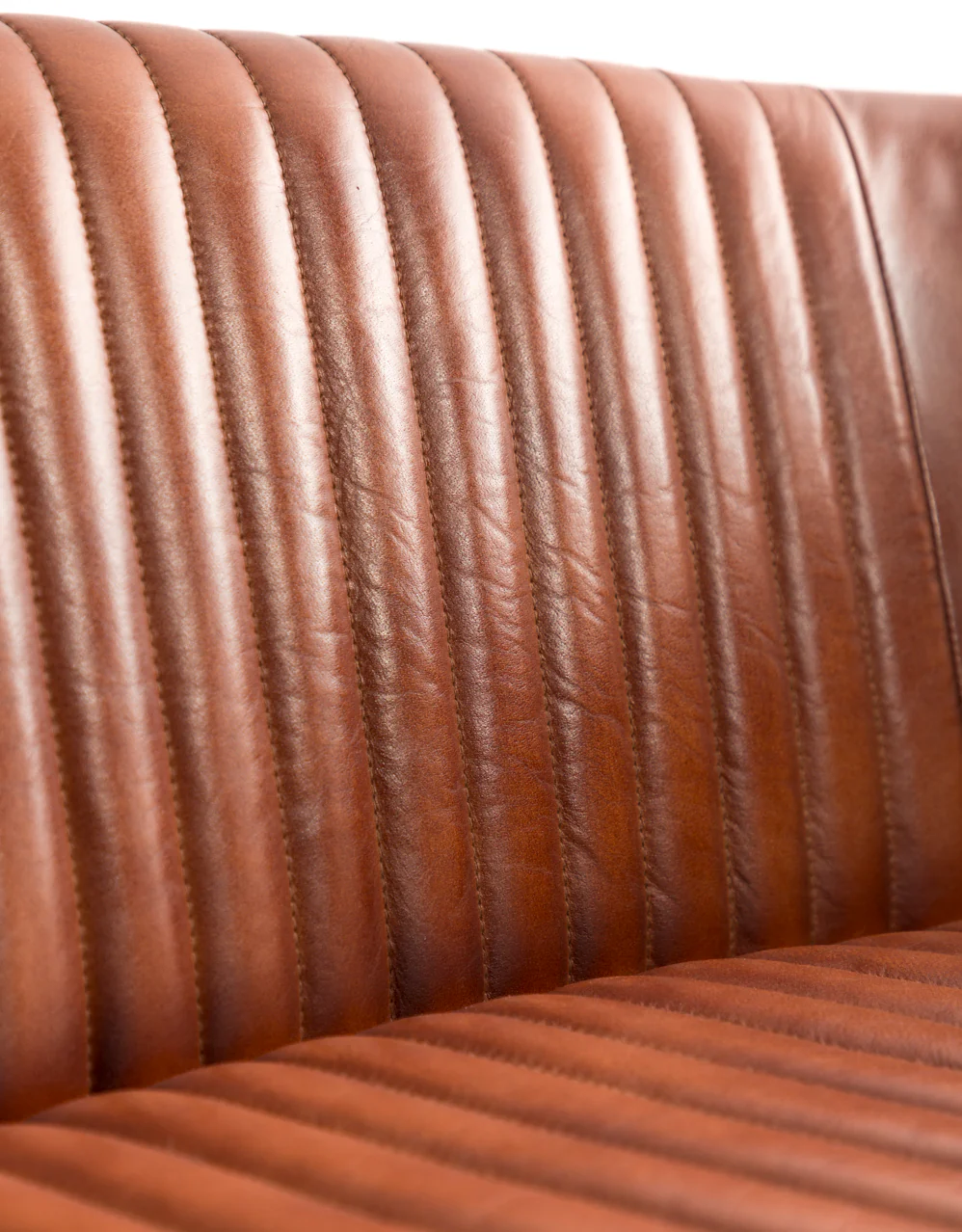 Industrial Vintage Leather & Iron Bench - Image 3
