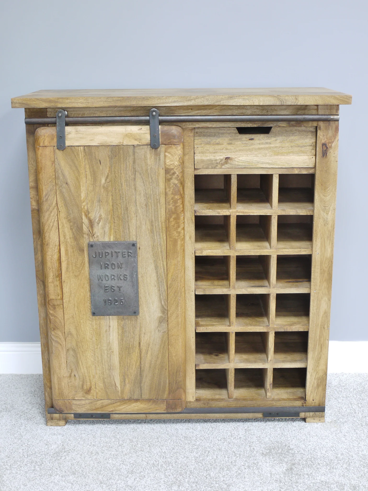Industrial Wine Cabinet with Sliding Door - Image 10