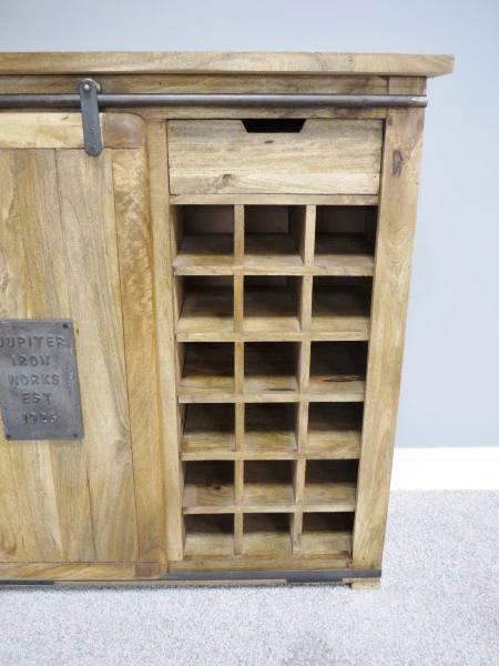 Industrial Wine Cabinet with Sliding Door - Image 7