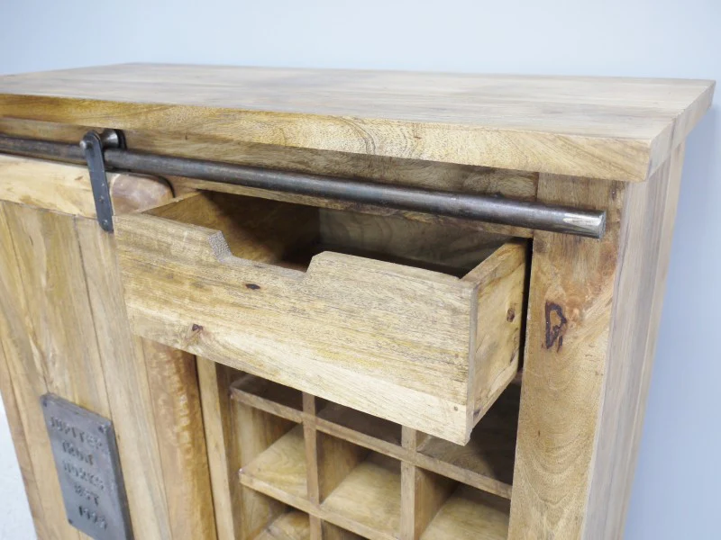 Industrial Wine Cabinet with Sliding Door - Image 9