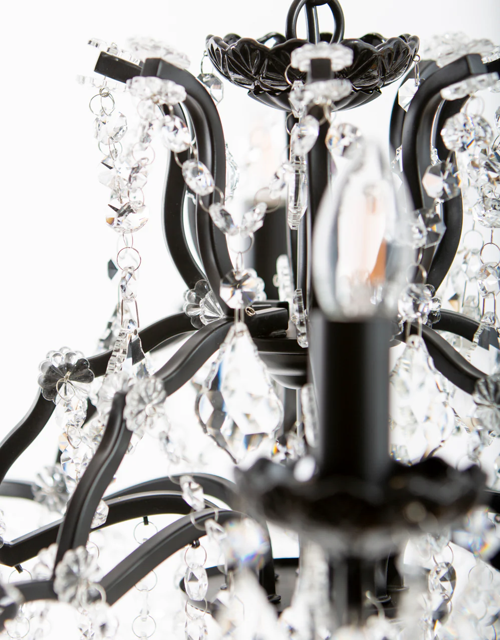 Matt Black 8 Branch Shallow Chandelier - Image 3
