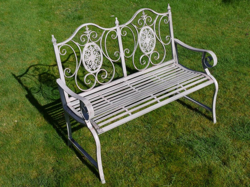 Outdoor Antiqued Grey Bench - Image 4