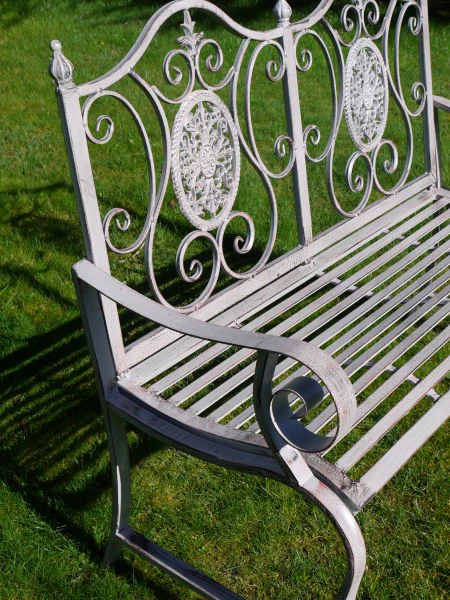 Outdoor Antiqued Grey Bench - Image 5