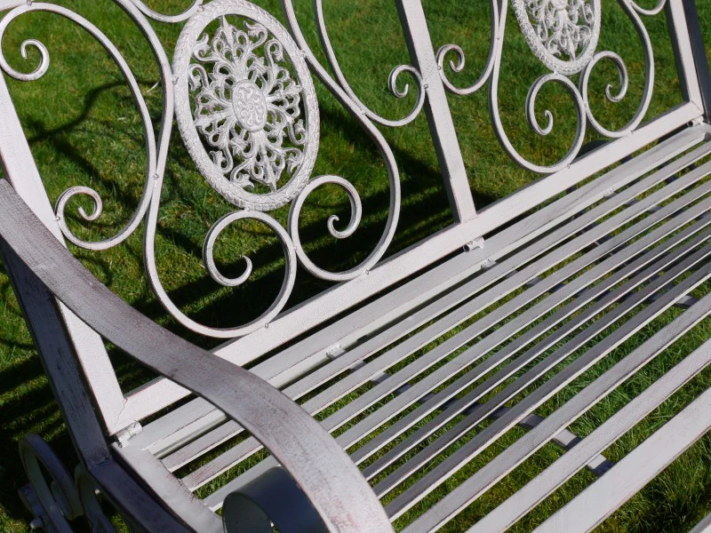 Outdoor Antique Grey Rocking Bench - Image 6