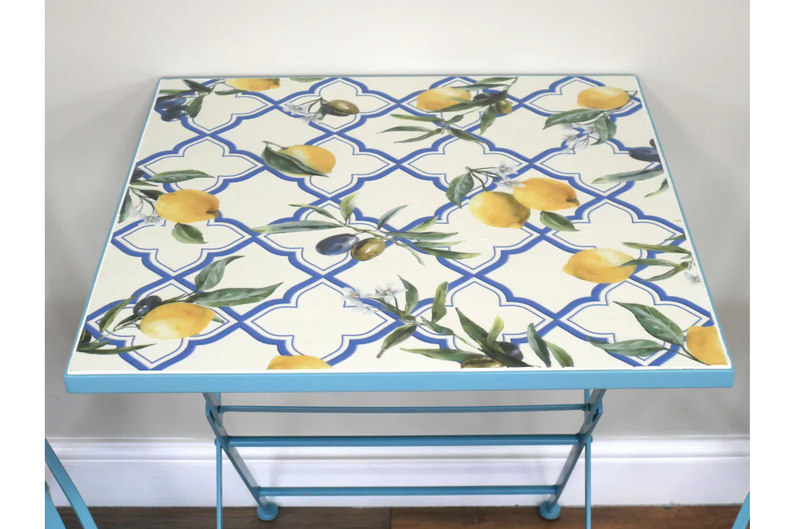 Outdoor Mosaic Santorini Table & Two Chair Bistro Set - Image 3