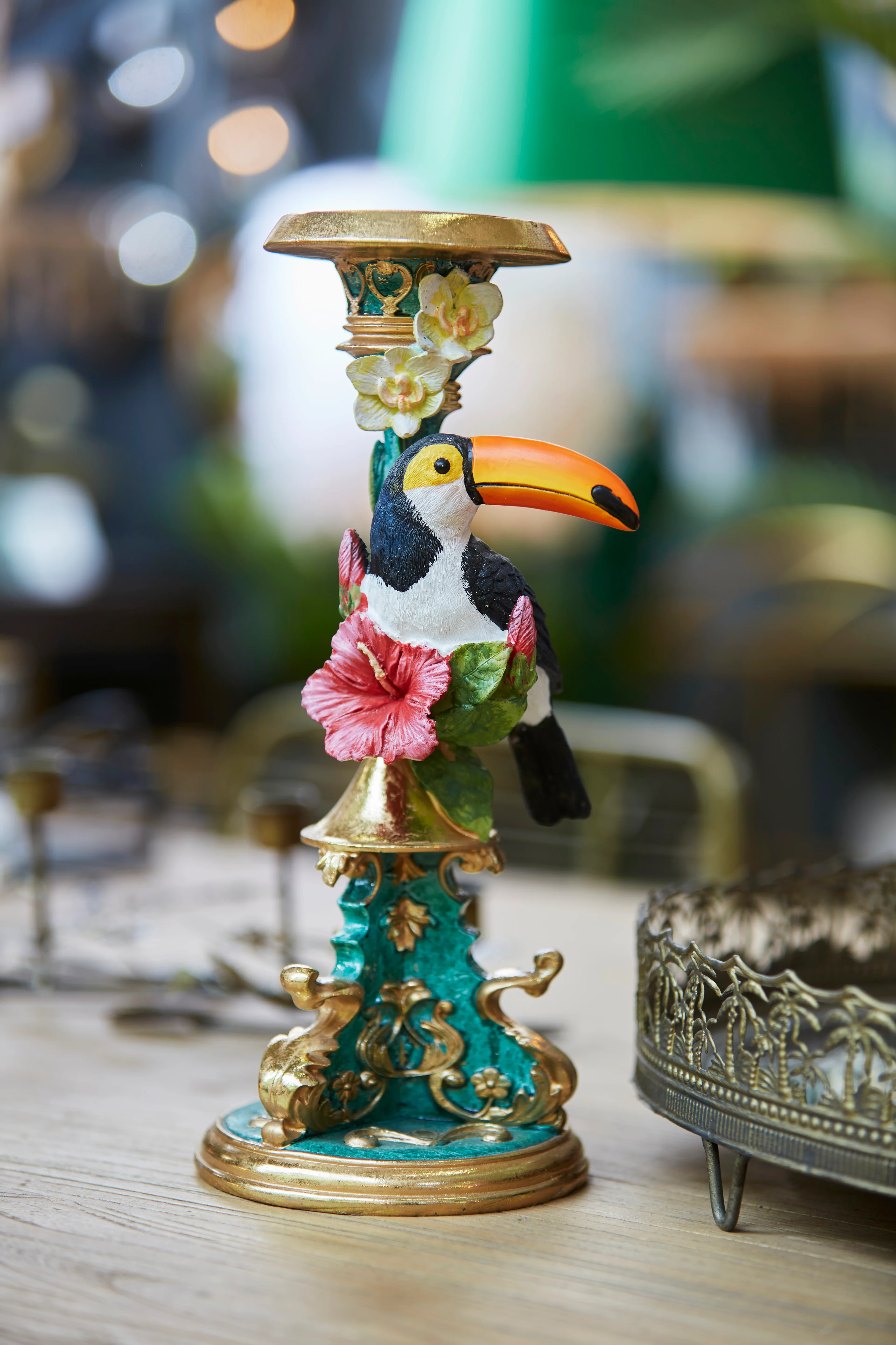 Pair of Ornate Toucan Candle Holders - Image 3